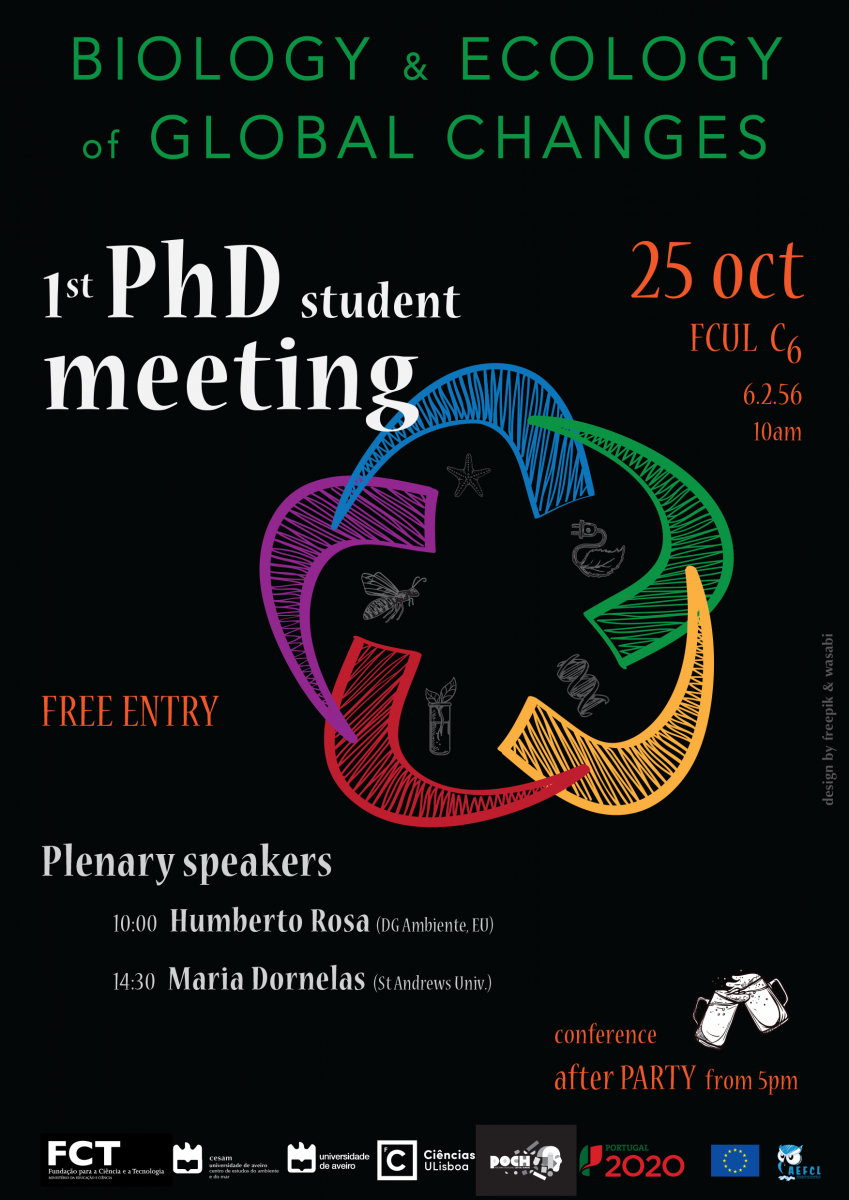 Cartaz do "1st PhD Student Meeting - Biology and Ecology of Global Changes"