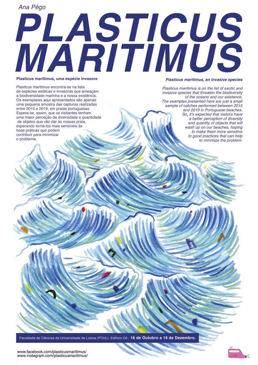 Cartaz da exposição "Plasticus maritimus, uma espécie invasora"