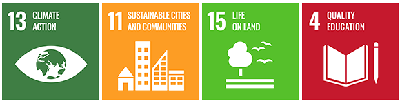 “13 - Climate Action”, “11 - Sustainable Cities and Communities”, "15 - Life on Land", “4 - Quality Education"