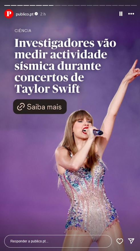 Investigadores vão medir atividade sísmica durante concertos de Taylor Swift