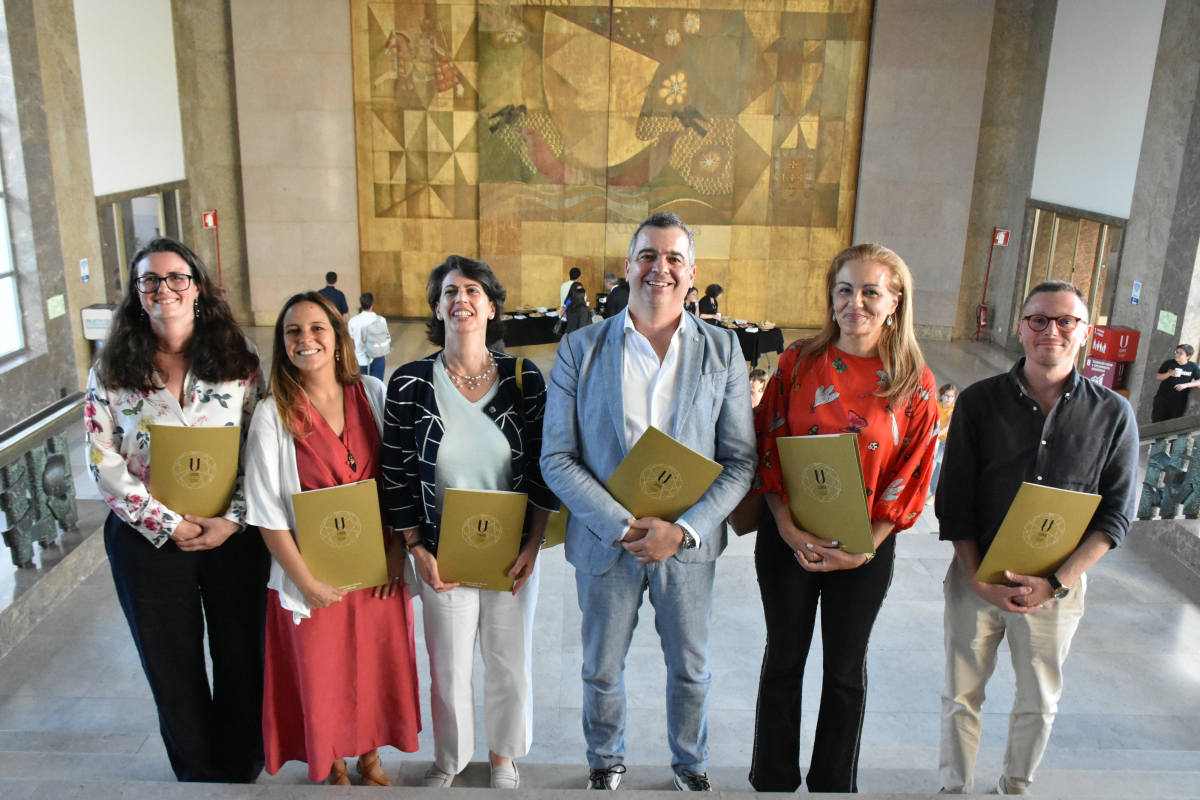 Foto de premiados de CIÊNCIAS presentes na entrega de Prémios Científicos ULisboa / CGD 2024.