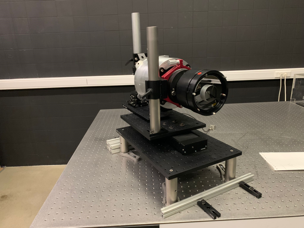 Protótipo do Athena On-Board Metrology System desenvolvido pelo IA nos laboratórios de CIÊNCIAS.