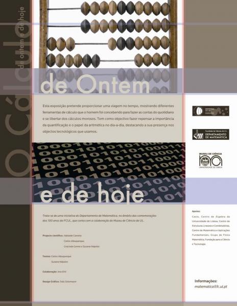 Cartaz da exposição virtual "O cálculo de Ontem e de Hoje"