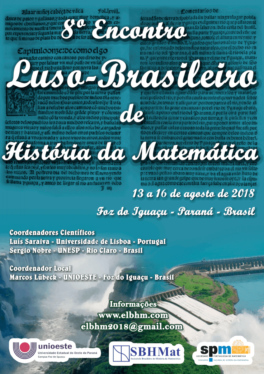 Cartaz do ELBHM - 8.º Encontro Luso-Brasileiro de História da Matemática