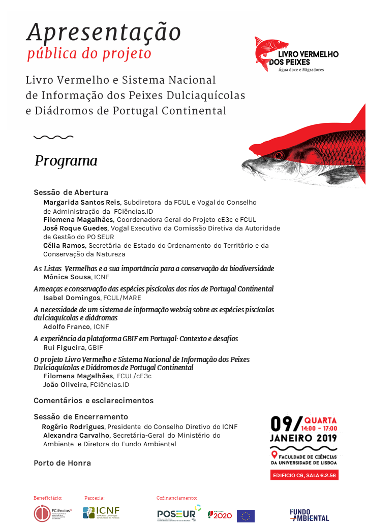 Projeto Livro Vermelho e Sistema Nacional de Informação dos Peixes Dulciaquícolas e Diádromos de Portugal Continental