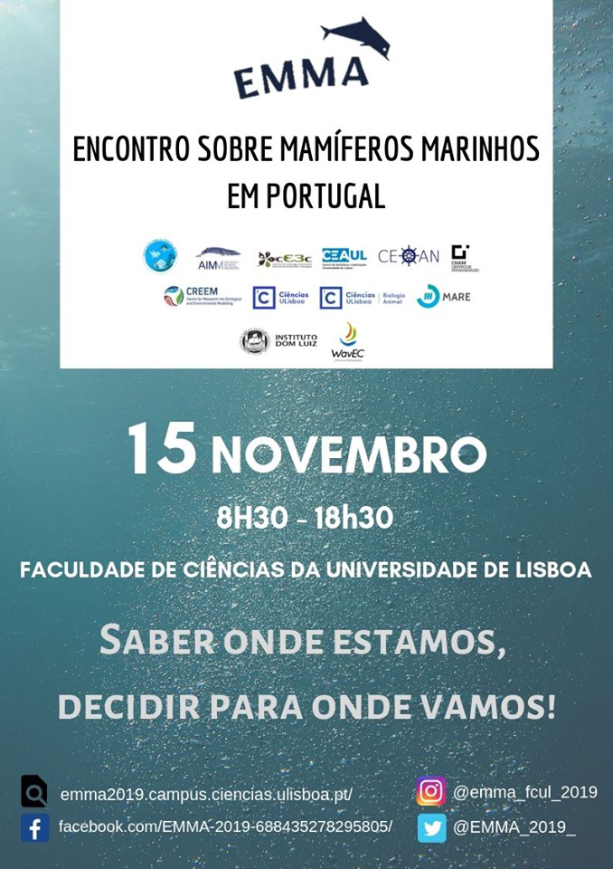 Cartaz do EMMA 2019 - Encontro de Mamíferos Marinhos