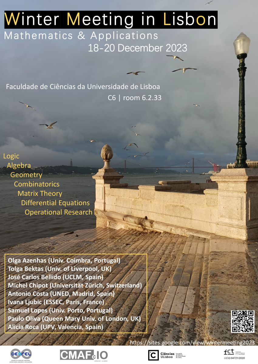Cartaz do evento (título/data/local/oradores do evento, sobre uma fotografia do Cais das Colunas - Lisboa - ao amanhecer)