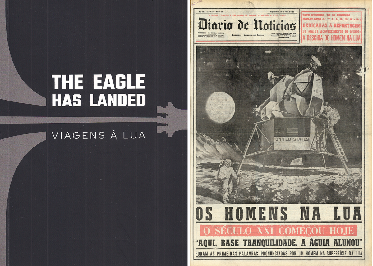 Capa do catálogo da Exposição "The Eagle Has Landed - Viagens à Lua" / Capa Diário de Notícias