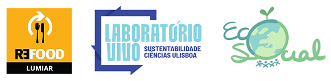 Logótipos: Refood Lumiar, Laboratório Vivo para a Sustentabilidade e Núcleo Eco-Social