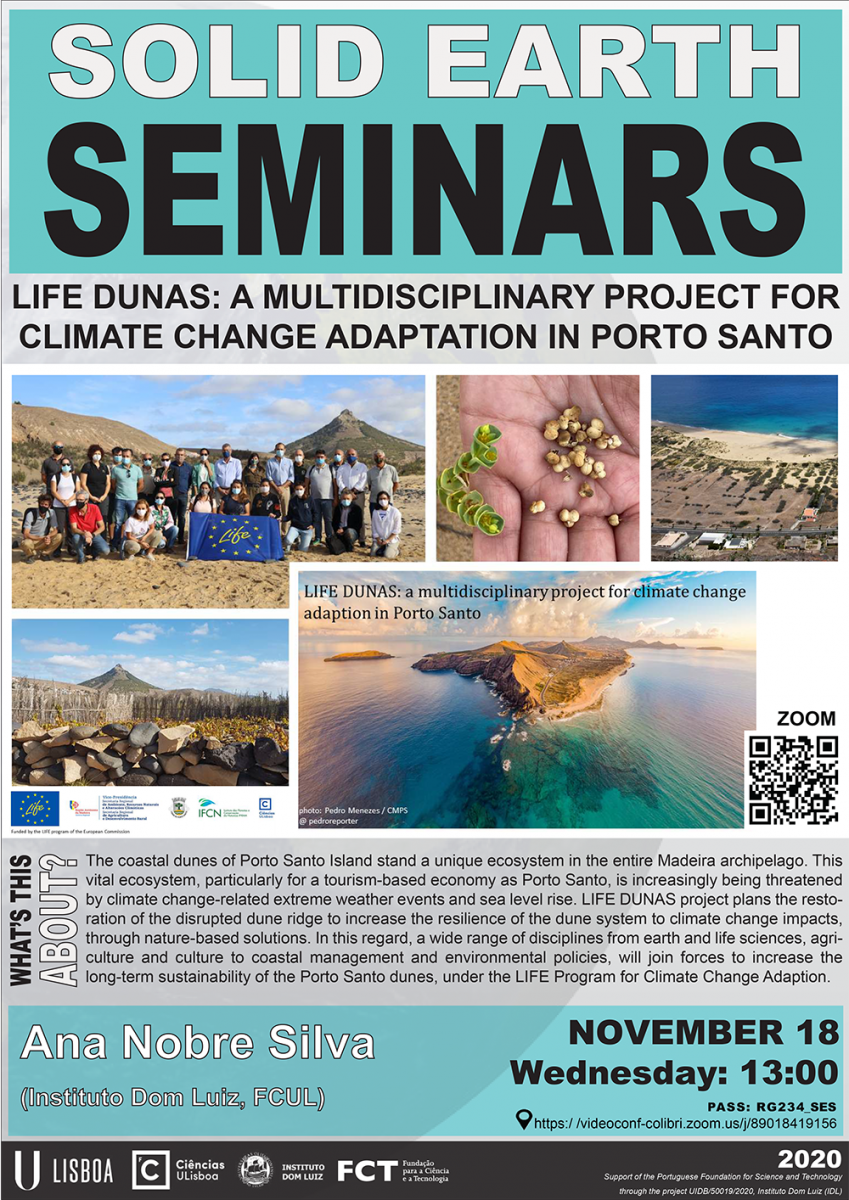 Solid Earth Seminars "LIFE DUNAS: a multidisciplinary project for climate change adaptation in Porto Santo"