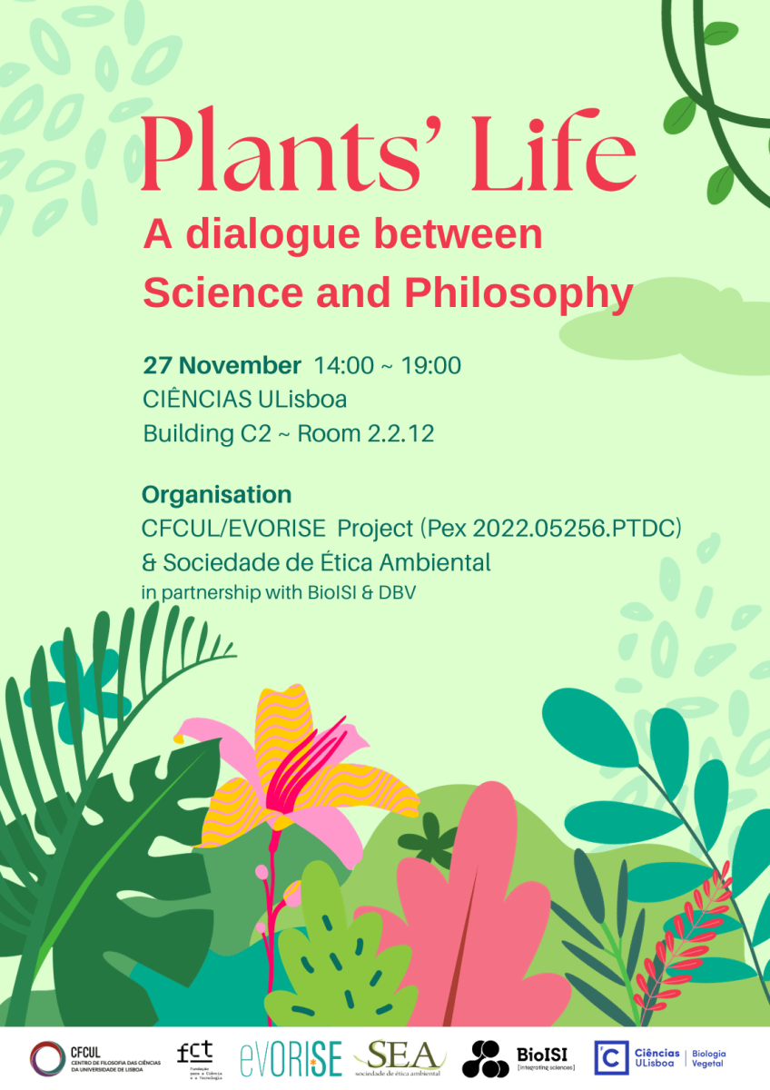 Cartaz do evento (ilustrações de plantas e informações sobre o workshop)