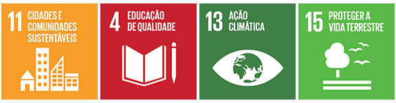 “11 - Cidades e Comunidades Sustentáveis”, "4 - Educação de Qualidade", "13 - Ação Climática", "15 - Proteger a Vida Terrestre"