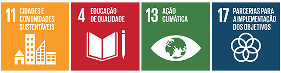 “11 - Cidades e Comunidades Sustentáveis”, "4 - Educação de Qualidade", "13 - Ação Climática", "17 - Parcerias para a Implementação dos Objetivos"