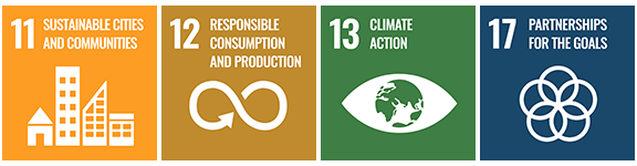 “11 - Sustainable Cities and Communities”, "12 - Responsible Consumption and Production", "13 - Climate Action", "17 - Partnerships for the Goals"