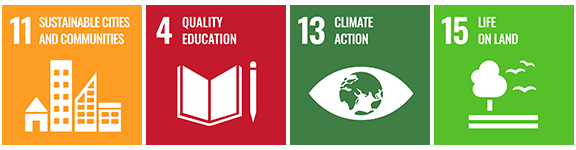 “11 - Sustainable Cities and Communities”, "4 - Quality in Education", "13 - Climate Action", "15 - Life on Land"