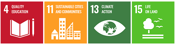 "4 - Quality Education", "11 - Sustainable Cities and Communities", "13 - Climate Action", "15 - Life on Land"