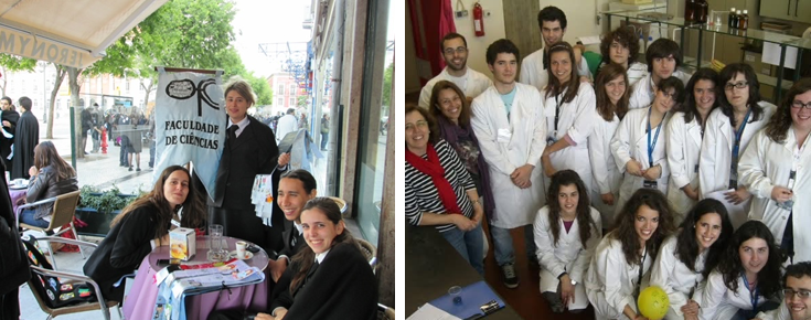 Ana Cachudo com os colegas e professora da Faculdade