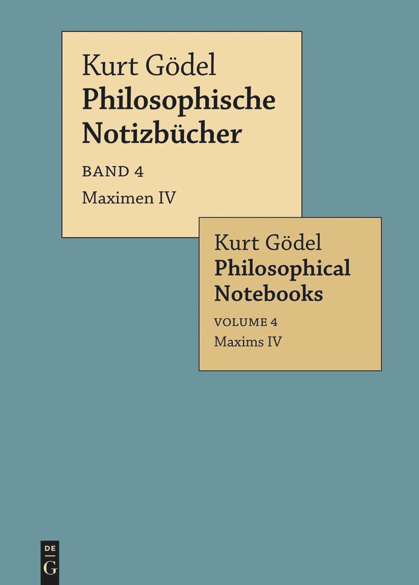 Capa "Kurt Gödel Philosophische Notizbücher"