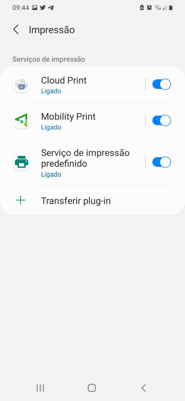 Configuração do mobility print em Android