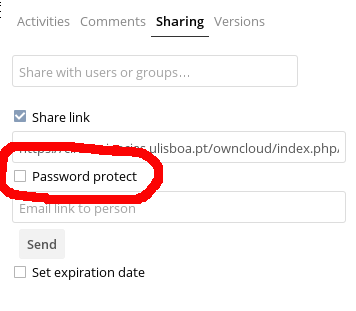 proteger acesso a ficheiro partilhado com password