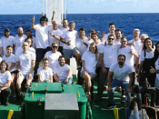 Cientistas a bordo do RV Sarmiento de Gamboa