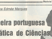 Recorte da capa do destacável "Mulher" do Diário de Notícias de 06/08/1986, destacando Branca Edmée Marques.