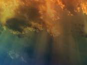 Luz a atravessar nuvens