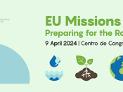 Título/data/local do evento "EU Missions Ignite: Preparing for the Road Ahead" e logótipos da Comissão Europeia/ANI