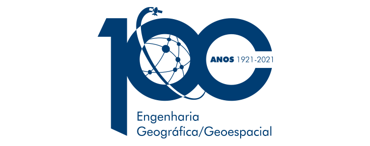 logotipo das comemorações do centenário da licenciatura em engenharia geográfica/geoespacial