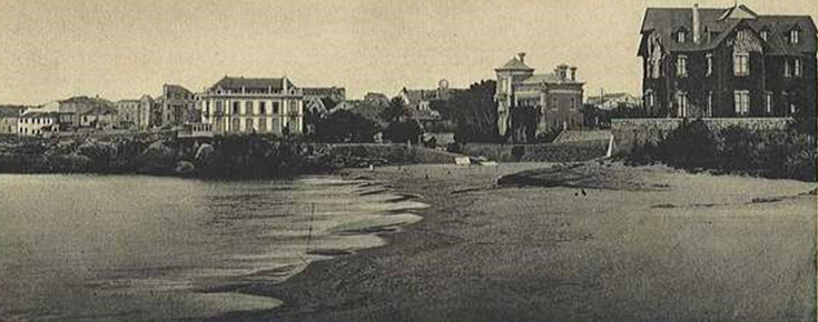 Postal da Praia da Conceição-Duquesa, em Cascais, 1930