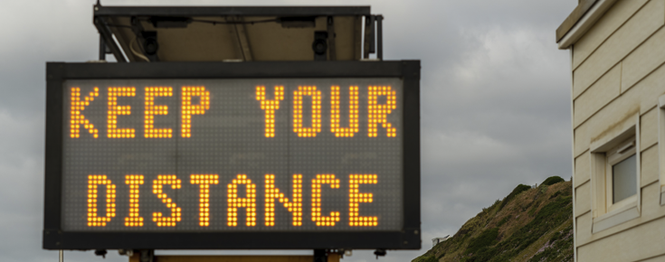 Informação eletrónica de rua: Keep your distance