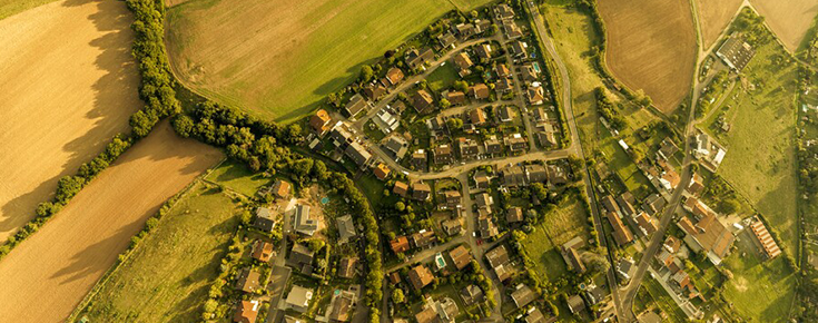 Vista aérea de povoação