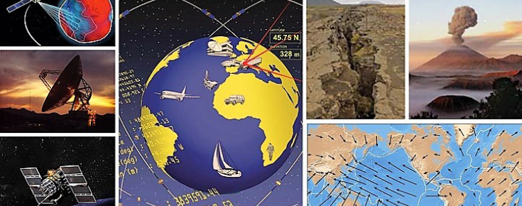 Combinação de imagens de técnicas e aplicações da Geodesia