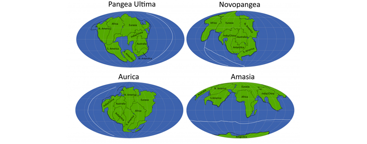 Quatro cenários diferentes para a formação do próximo supercontinente
