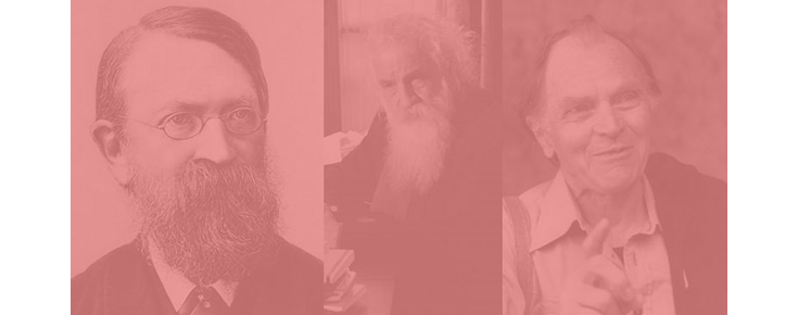 Open Epistemologies - Mach, Bachelard, Feyerabend | In honor of Zbigniew Kotowicz (1950-2017) Fotografias dos 3 filósofos