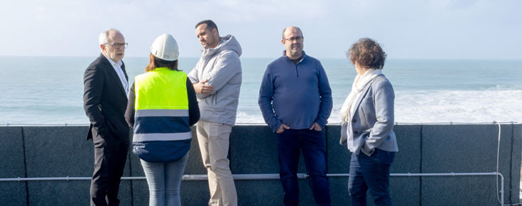 Foto do Diretor de Ciências ULisboa na inauguração da reabilitação do Laboratório Marítimo da Guia