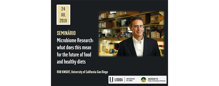 Cartaz do Seminário "Microbiome Research: what does this mean for the future of food and healthy diets"