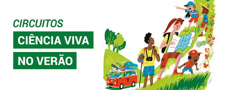 Título "Circuitos Ciência Viva no Verão" acompanhado de imagem representativa da iniciativa