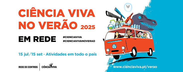Ciência Viva no Verão Título do programa e representação de família numa carrinha
