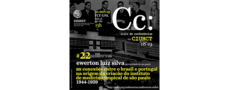 Conferências CIUHCT "As conexões entre o Brasil e Portugal na origem da criação do Instituto de Medicina Tropical de São Paulo" Imagem ilustrativa do evento