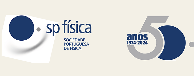 Logótipos da Sociedade Portuguesa de Física e da comemoração do respetivo Jubileu