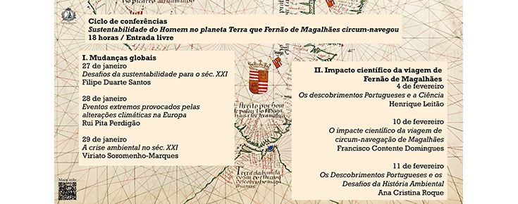 Imagem ilustrativa do ciclo de conferências, acompanhada do respetivo programa