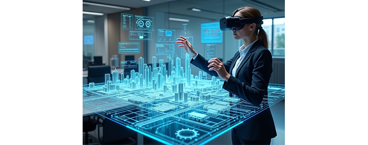 Representação de pessoa a interagir com tecnologia