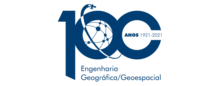 Logótipo dos 100 anos da criação da licenciatura em Engenharia Geográfica/Geoespacial