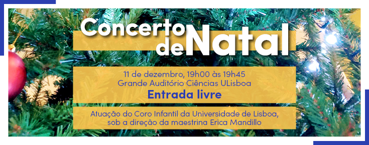 Título/local/data do evento, logótipos das entidades promotoras e fotografia de árvore de natal