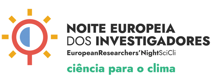 Logótipo da Noite Europeia dos Investigadores 2021, sobre um fundo branco