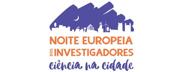 Logótipo da Noite Europeia dos Investigadores, sobre um fundo branco