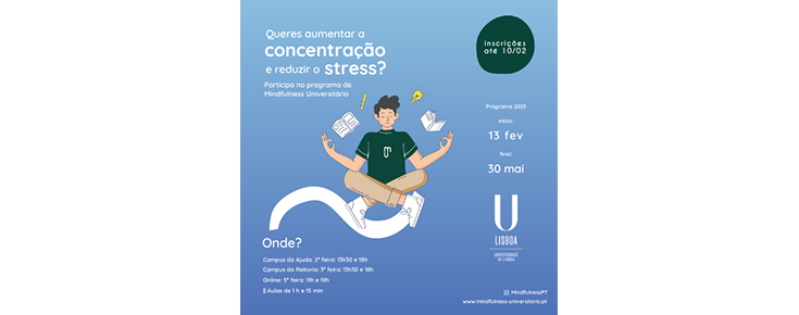 Título, descrição do evento e iconografia alusiva ao mindfulness