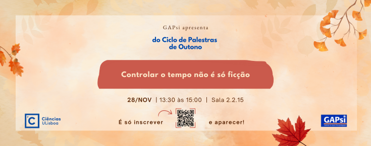 Título/data/local do evento e logótipos de Ciências ULisboa e do GAPsi