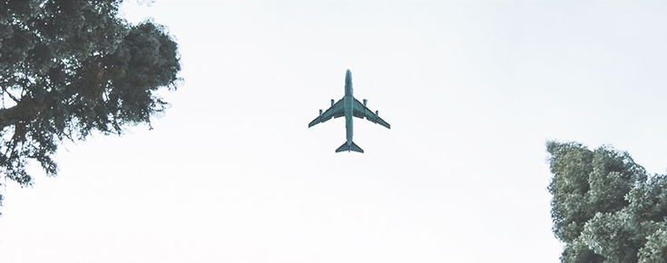 Avião, visto do solo